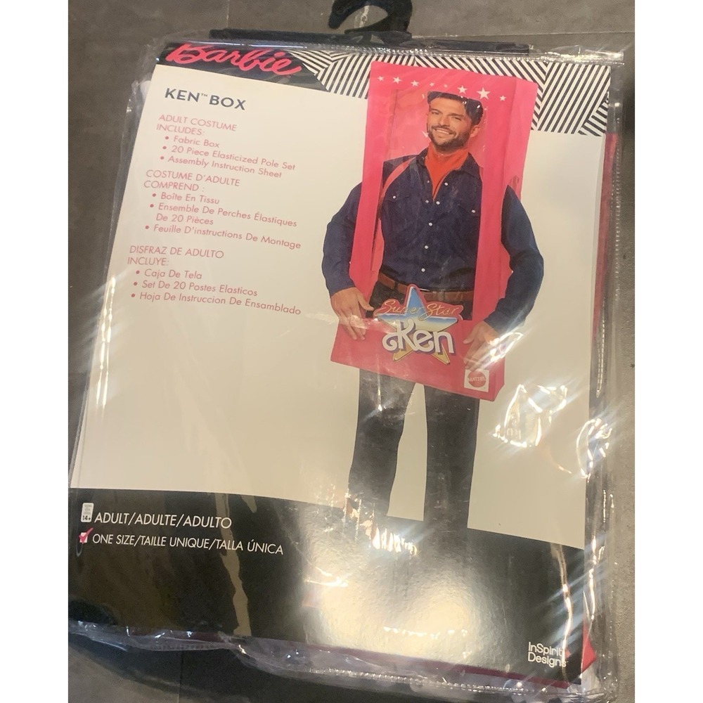 Barbie The Movie Men's Adult Ken Doll Box Costume One Size New In Package